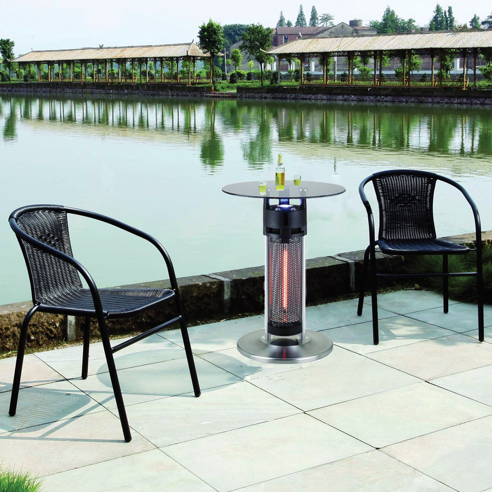 Patio Heater, Bistro Table with LED