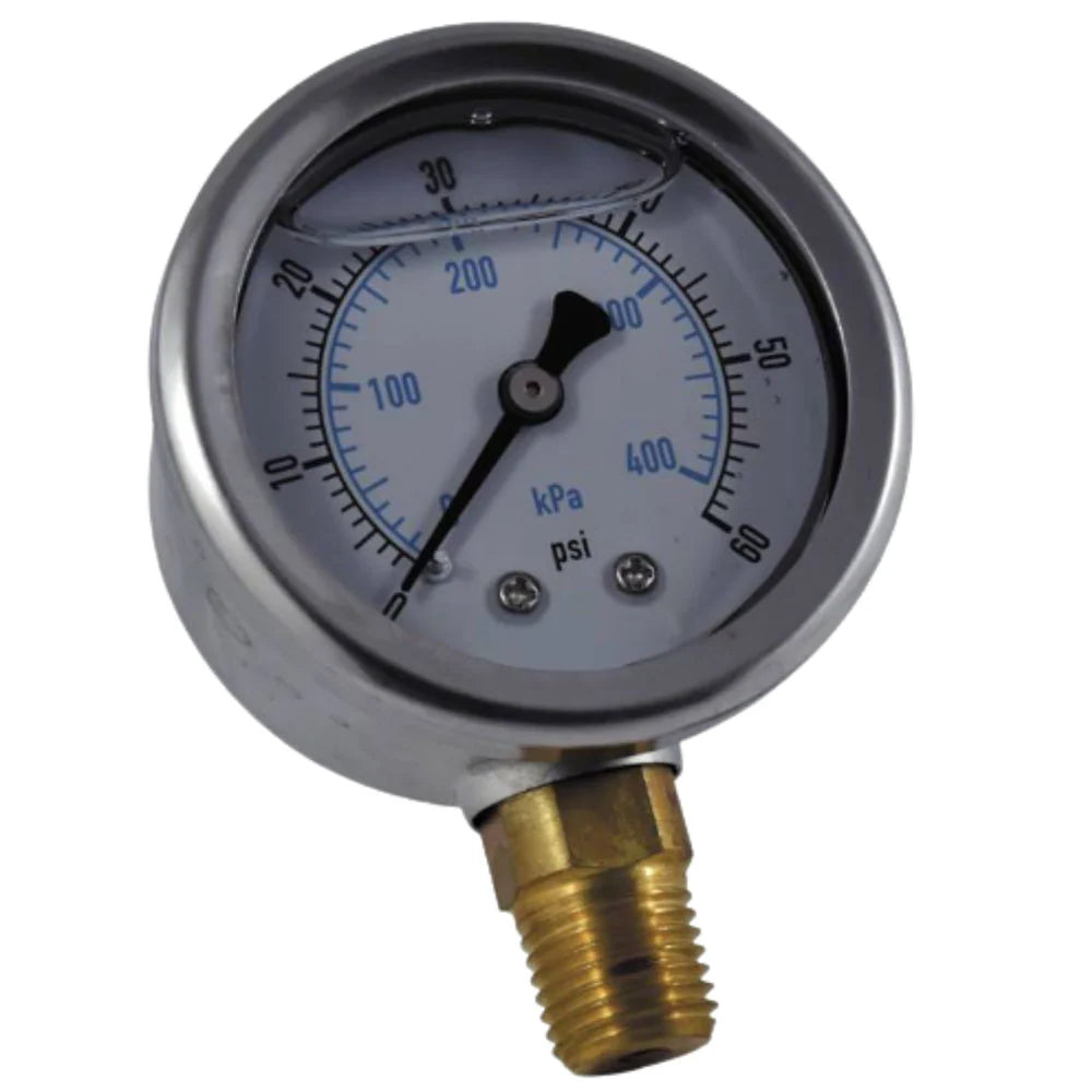 Pressure Gauge, Top Mount Liquid Filled